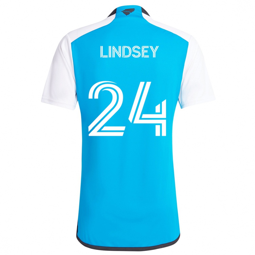 Men Football Jaylin Lindsey #24 Blue White Home Jersey 2024/25 T-Shirt Nz