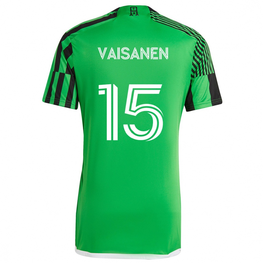 Men Football Leo Väisänen #15 Green Black Home Jersey 2024/25 T-Shirt Nz