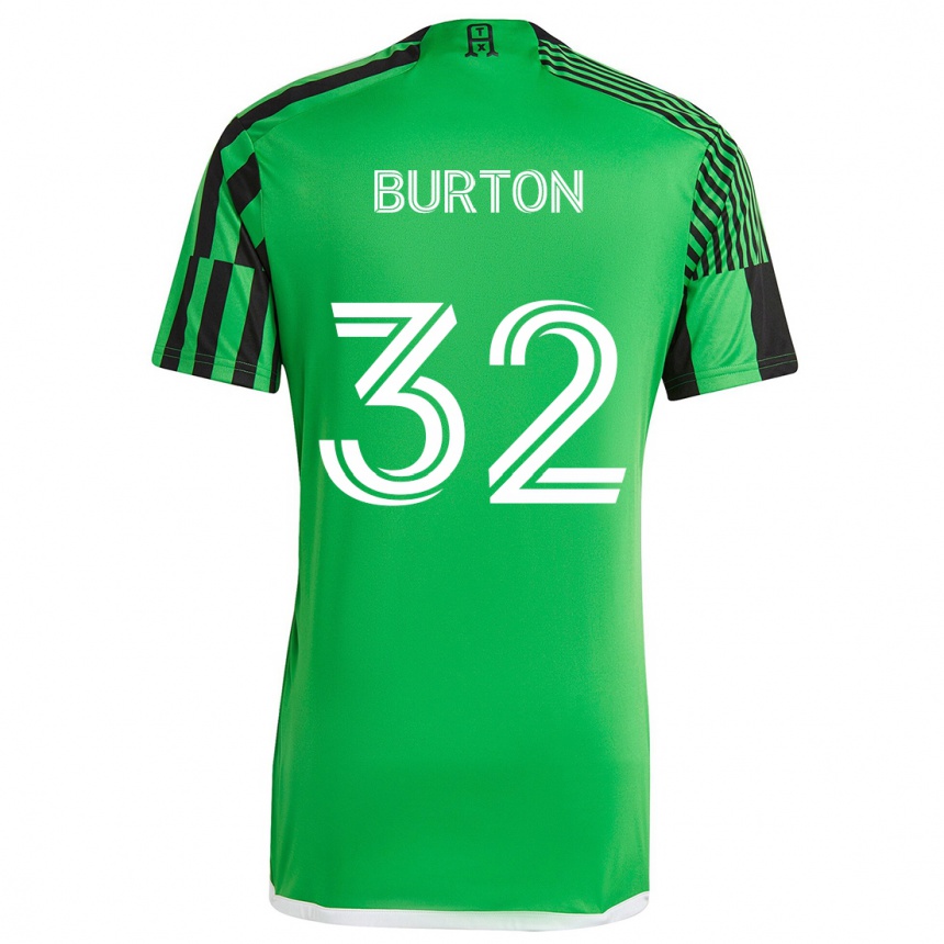 Men Football Micah Burton #32 Green Black Home Jersey 2024/25 T-Shirt Nz