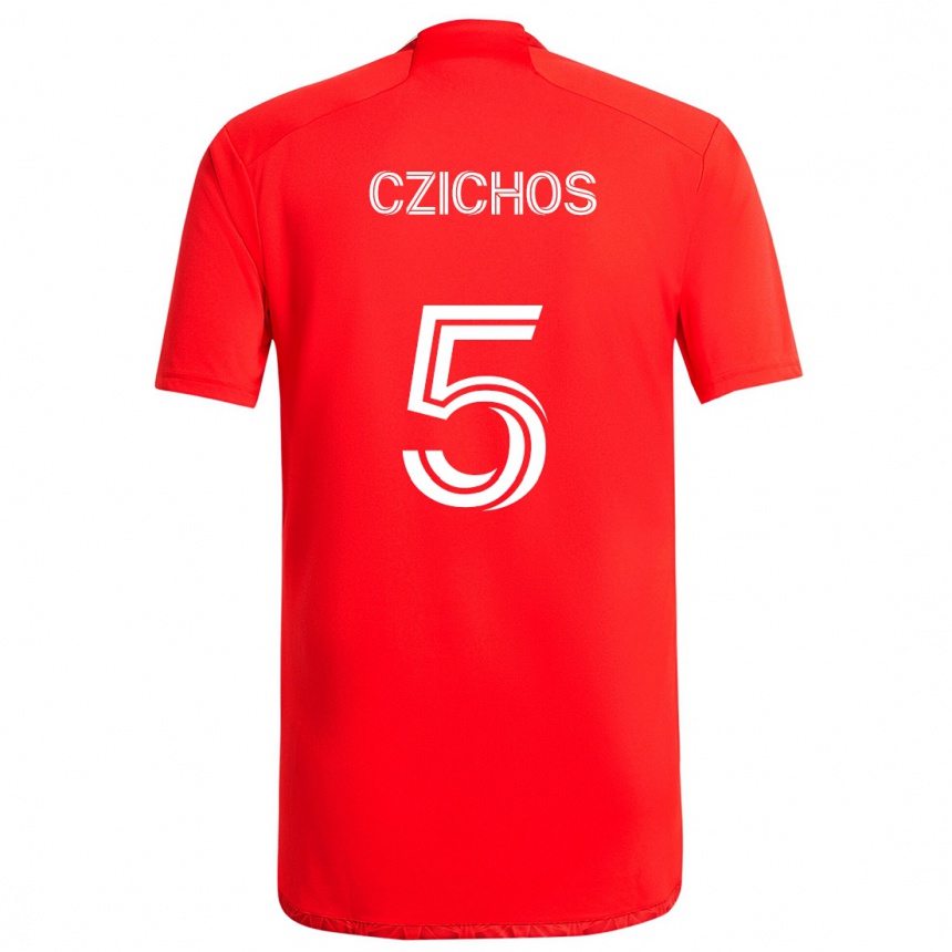 Men Football Rafael Czichos #5 Red White Home Jersey 2024/25 T-Shirt Nz