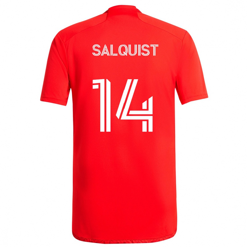 Men Football Tobias Salquist #14 Red White Home Jersey 2024/25 T-Shirt Nz