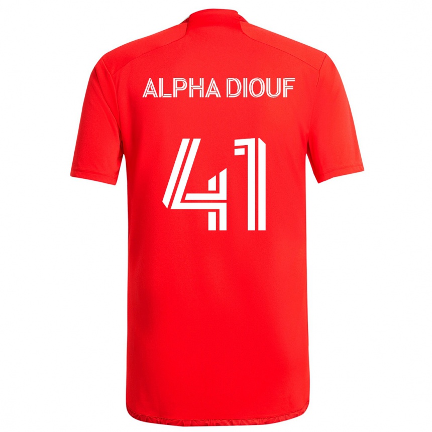 Men Football Jean Alpha Diouf #41 Red White Home Jersey 2024/25 T-Shirt Nz