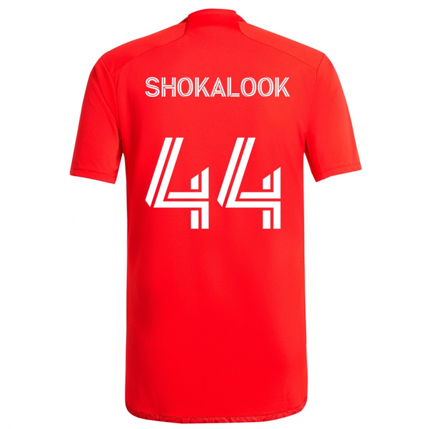 Men Football Jason Shokalook #44 Red White Home Jersey 2024/25 T-Shirt Nz