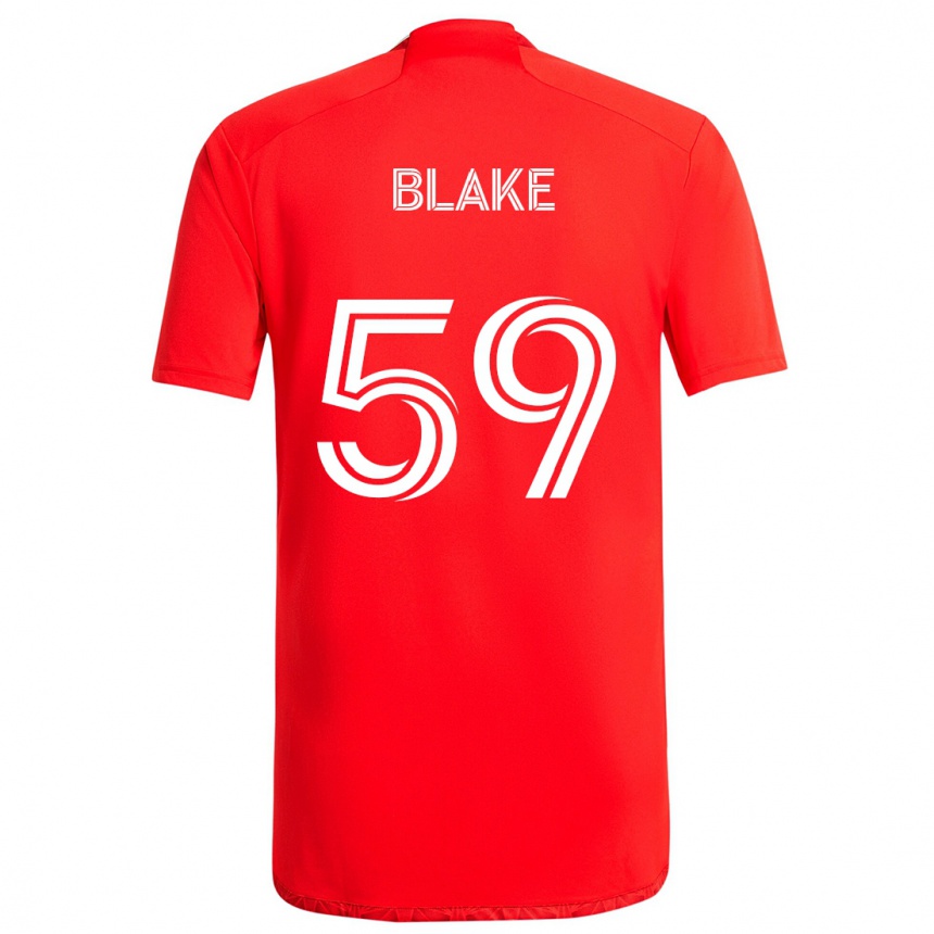 Men Football Romain Blake #59 Red White Home Jersey 2024/25 T-Shirt Nz