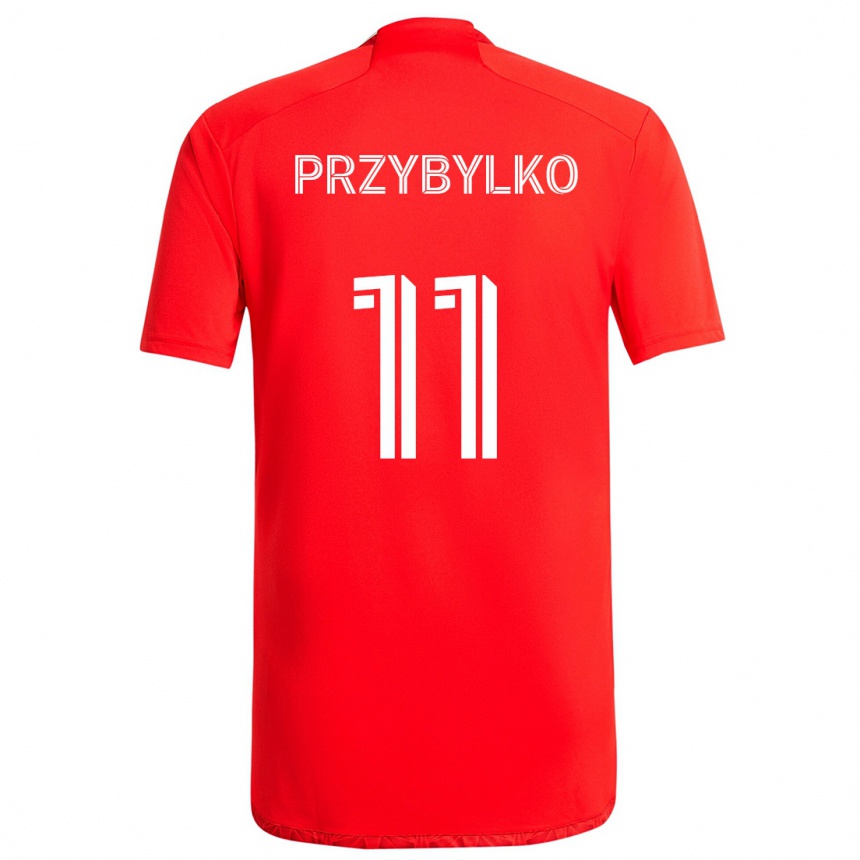 Men Football Kacper Przybylko #11 Red White Home Jersey 2024/25 T-Shirt Nz