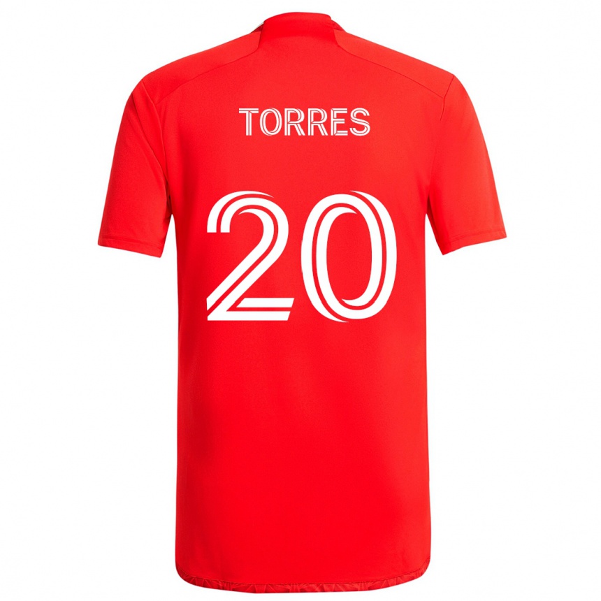 Men Football Jairo Torres #20 Red White Home Jersey 2024/25 T-Shirt Nz