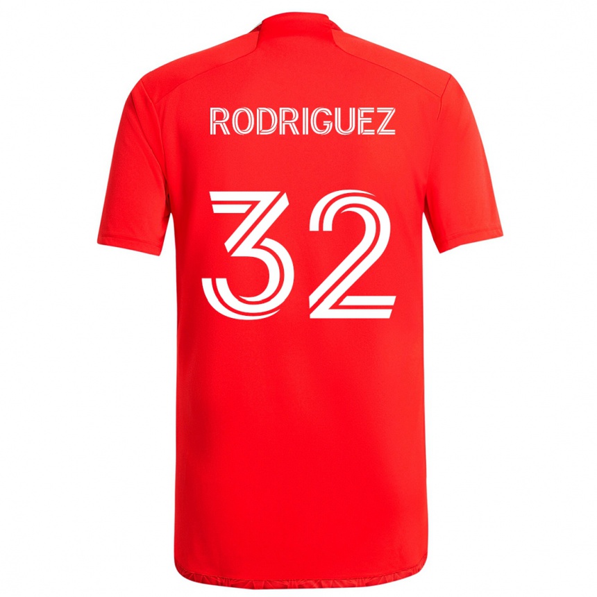 Men Football Missael Rodríguez #32 Red White Home Jersey 2024/25 T-Shirt Nz