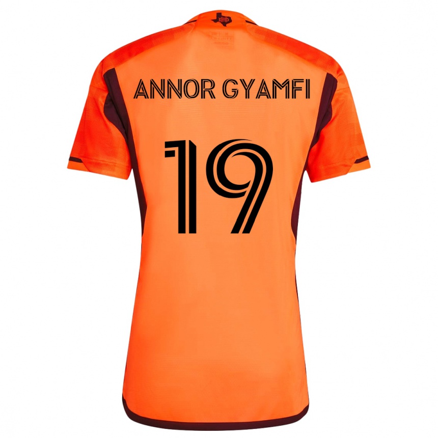 Men Football Stephen Annor Gyamfi #19 Orange Black Home Jersey 2024/25 T-Shirt Nz