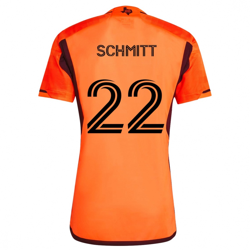 Men Football Tate Schmitt #22 Orange Black Home Jersey 2024/25 T-Shirt Nz