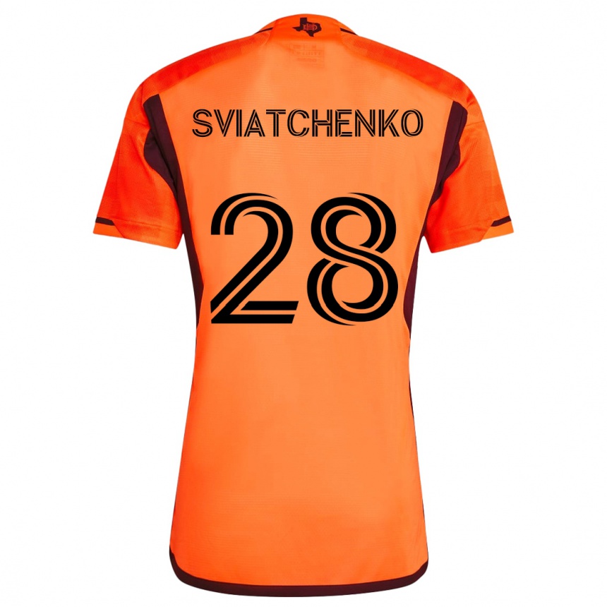 Men Football Erik Sviatchenko #28 Orange Black Home Jersey 2024/25 T-Shirt Nz