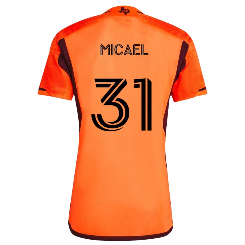 Men Football Micael #31 Orange Black Home Jersey 2024/25 T-Shirt Nz