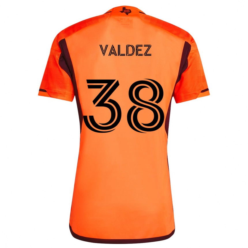 Men Football Xavier Valdez #38 Orange Black Home Jersey 2024/25 T-Shirt Nz