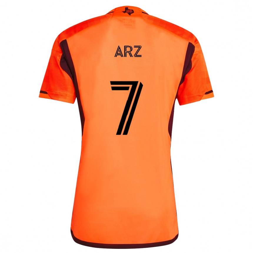 Men Football Exon Arzú #7 Orange Black Home Jersey 2024/25 T-Shirt Nz