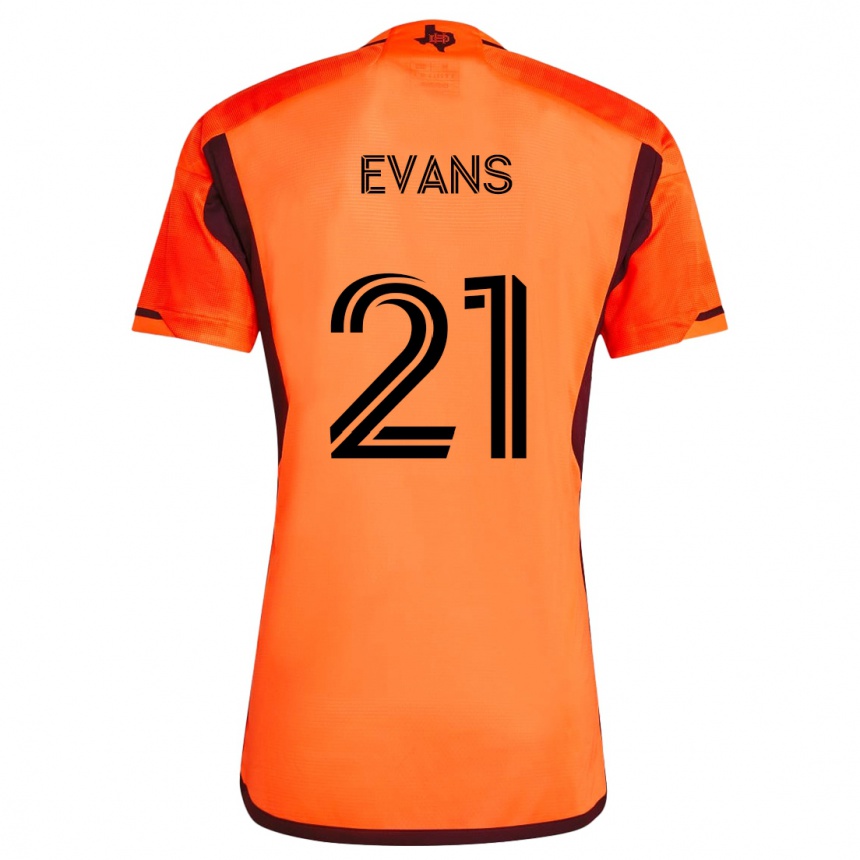 Men Football Jacob Evans #21 Orange Black Home Jersey 2024/25 T-Shirt Nz