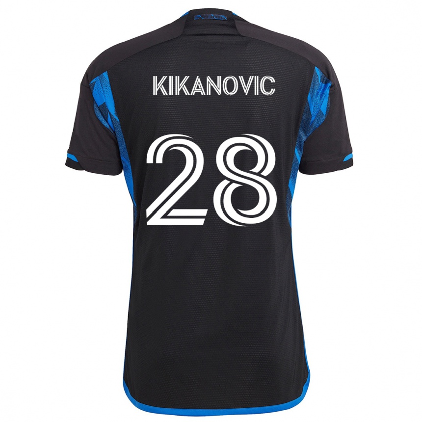 Men Football Benjamin Kikanovic #28 Blue Black Home Jersey 2024/25 T-Shirt Nz