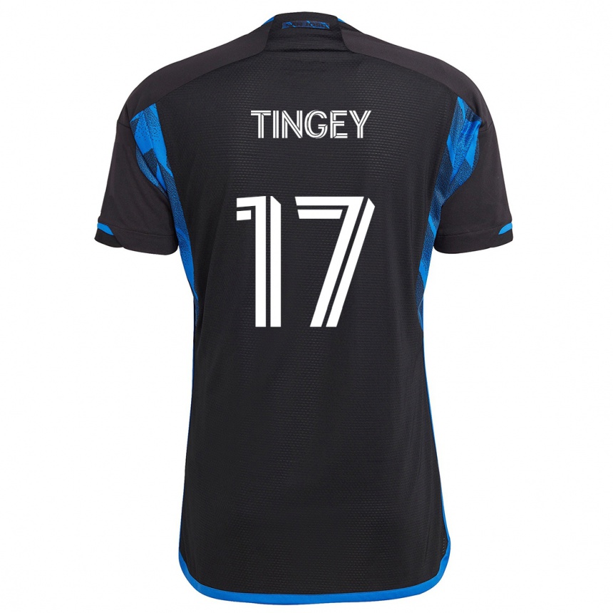 Men Football Keegan Tingey #17 Blue Black Home Jersey 2024/25 T-Shirt Nz