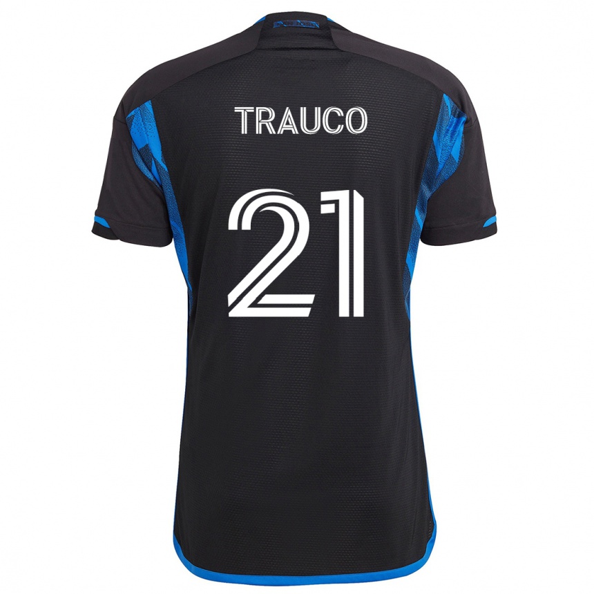 Men Football Miguel Trauco #21 Blue Black Home Jersey 2024/25 T-Shirt Nz