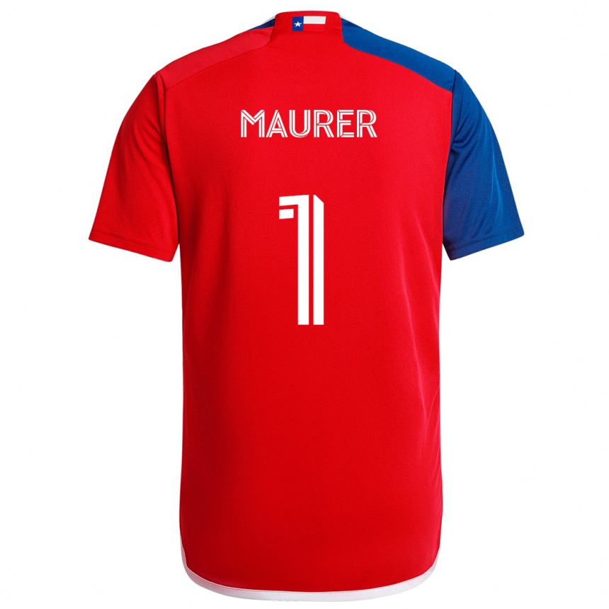 Men Football Jimmy Maurer #1 Blue Red Home Jersey 2024/25 T-Shirt Nz