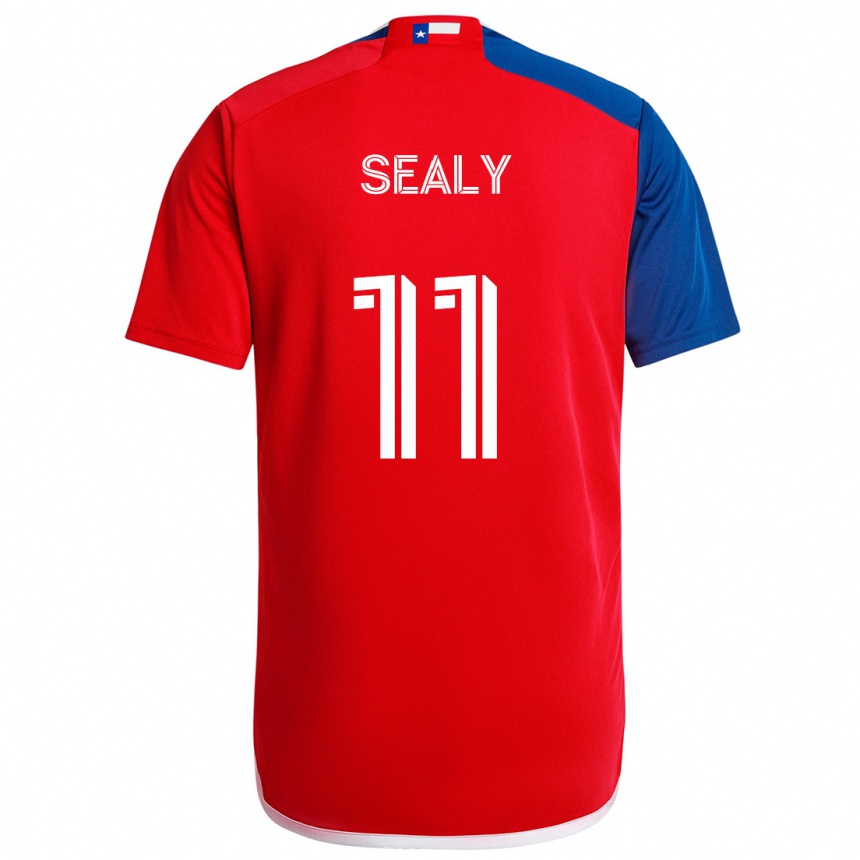 Men Football Dante Sealy #11 Blue Red Home Jersey 2024/25 T-Shirt Nz