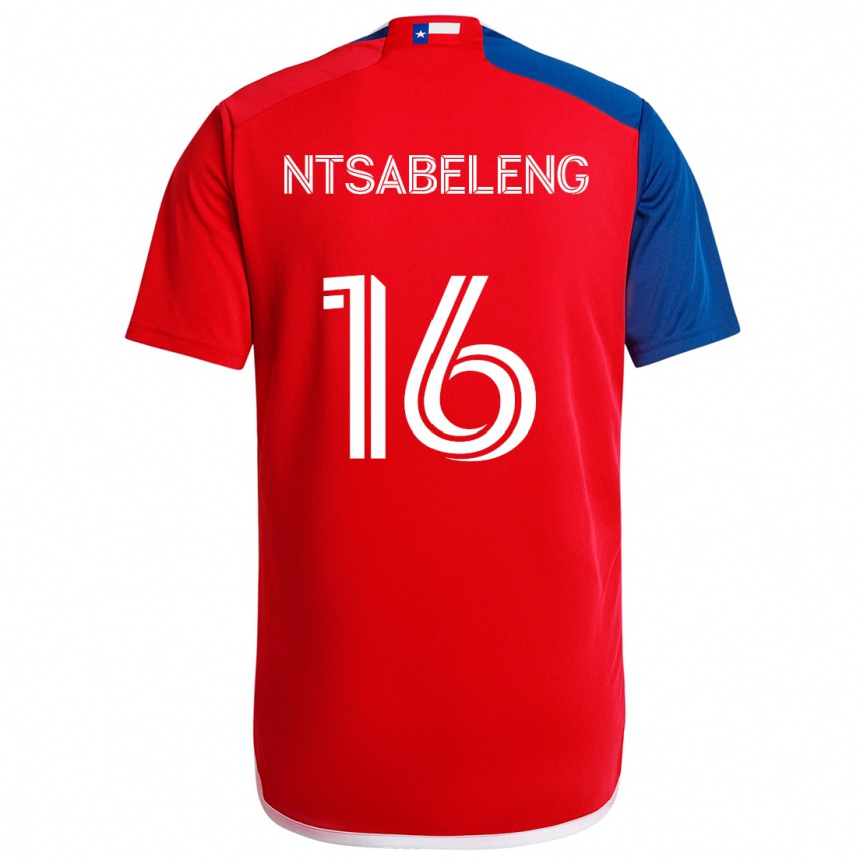 Men Football Tsiki Ntsabeleng #16 Blue Red Home Jersey 2024/25 T-Shirt Nz