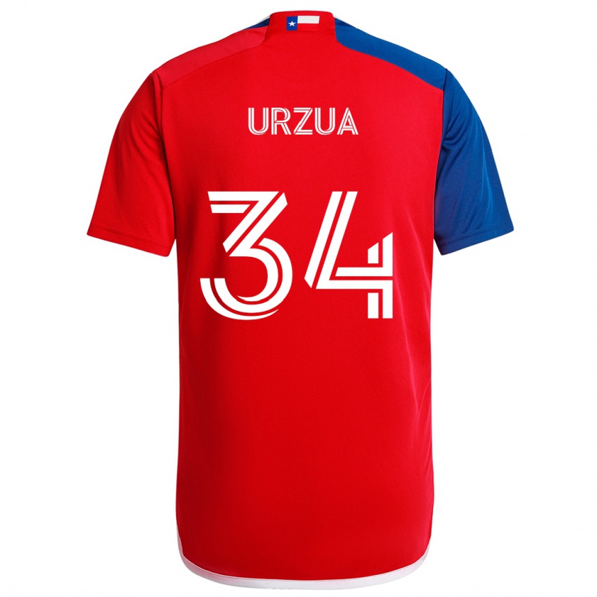 Men Football Alejandro Urzua #34 Blue Red Home Jersey 2024/25 T-Shirt Nz