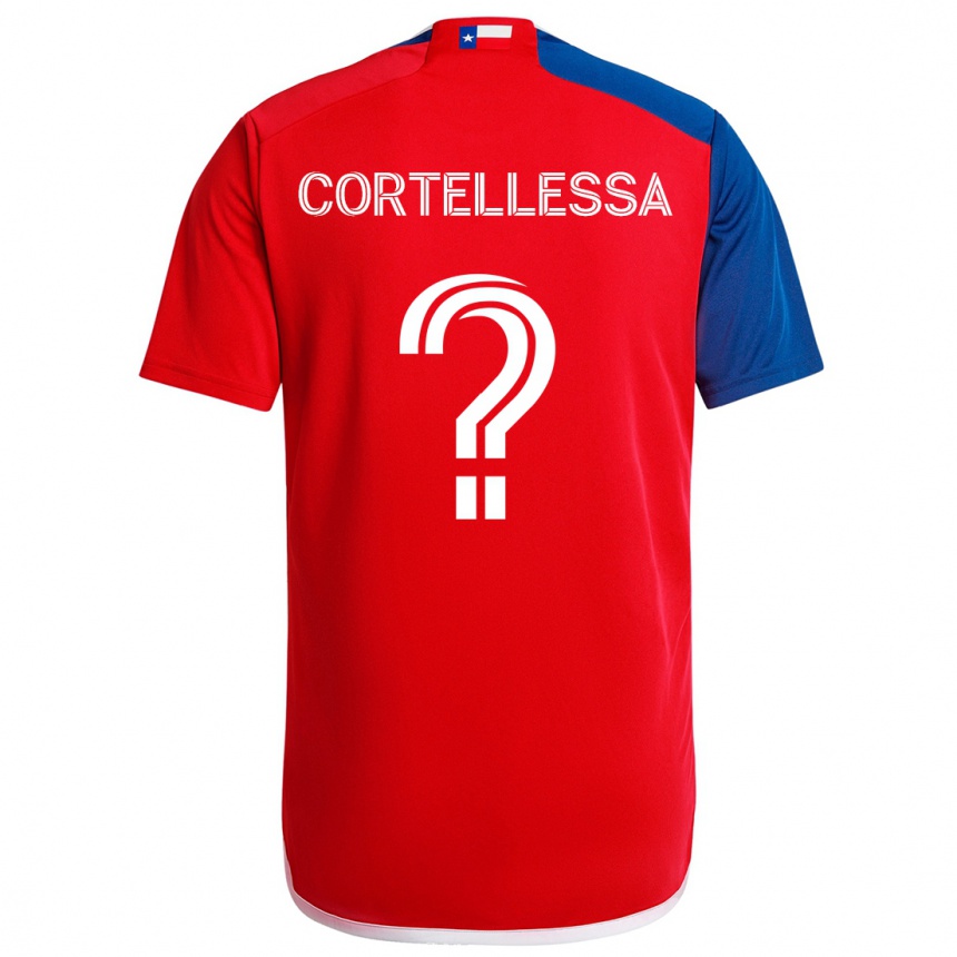 Men Football Michael Cortellessa #0 Blue Red Home Jersey 2024/25 T-Shirt Nz