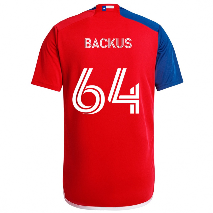 Men Football Braeden Backus #64 Blue Red Home Jersey 2024/25 T-Shirt Nz