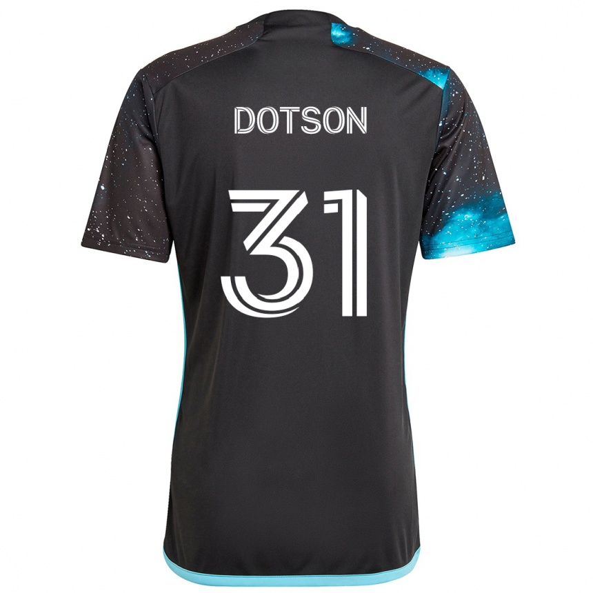 Men Football Hassani Dotson #31 Black Blue Home Jersey 2024/25 T-Shirt Nz