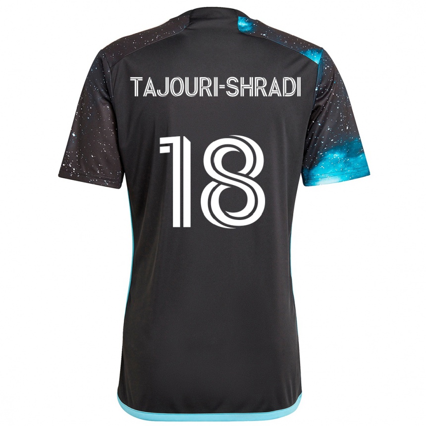 Men Football Ismael Tajouri-Shradi #18 Black Blue Home Jersey 2024/25 T-Shirt Nz