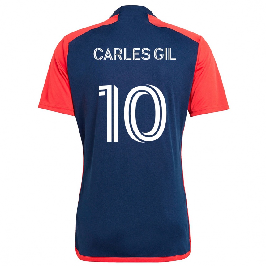 Men Football Carles Gil #10 Blue Red Home Jersey 2024/25 T-Shirt Nz