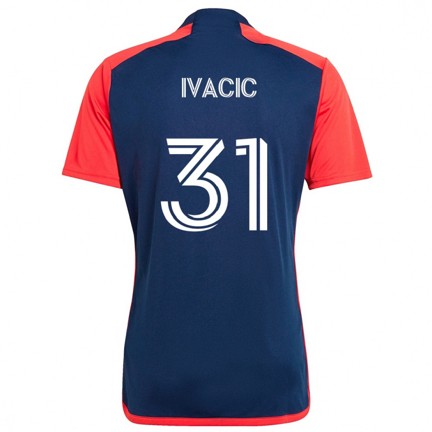 Men Football Aljaz Ivacic #31 Blue Red Home Jersey 2024/25 T-Shirt Nz