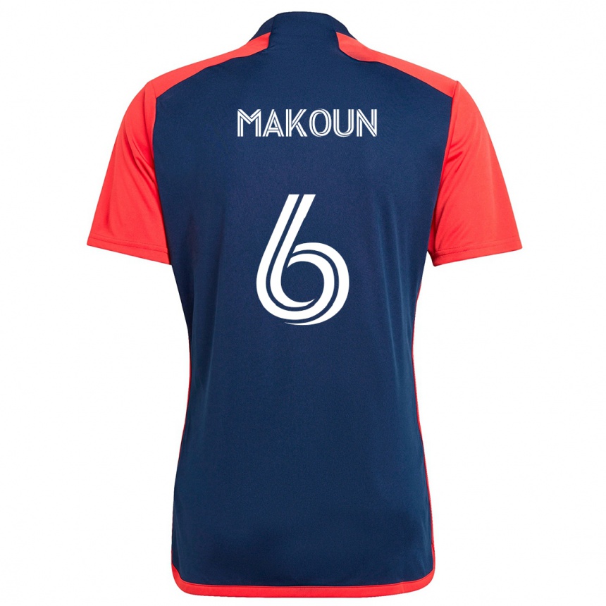 Men Football Christian Makoun #6 Blue Red Home Jersey 2024/25 T-Shirt Nz