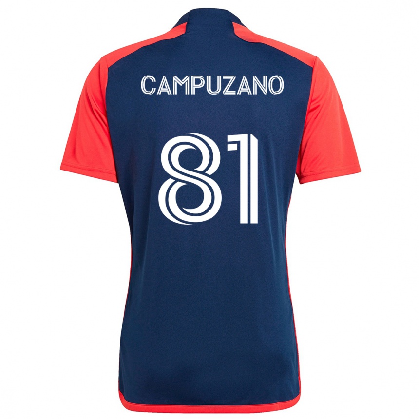 Men Football Nico Campuzano #81 Blue Red Home Jersey 2024/25 T-Shirt Nz