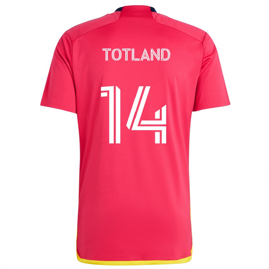 Men Football Tomas Totland #14 Red Blue Home Jersey 2024/25 T-Shirt Nz