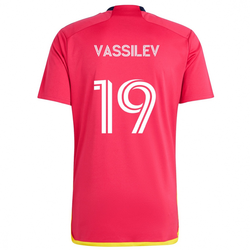 Men Football Indiana Vassilev #19 Red Blue Home Jersey 2024/25 T-Shirt Nz