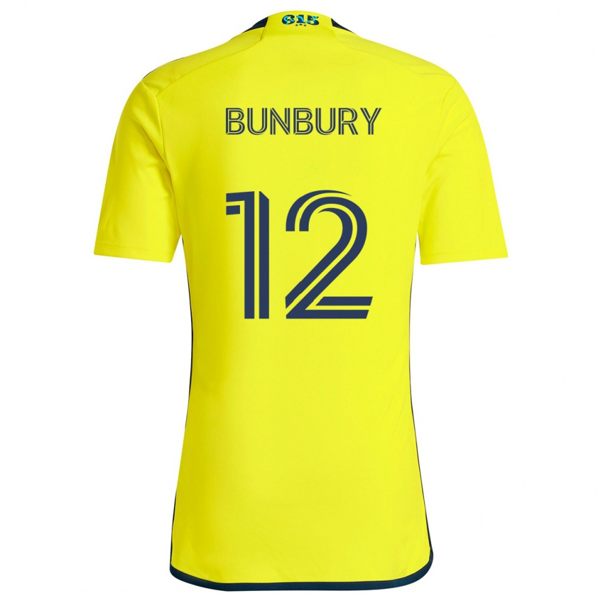 Men Football Teal Bunbury #12 Yellow Blue Home Jersey 2024/25 T-Shirt Nz