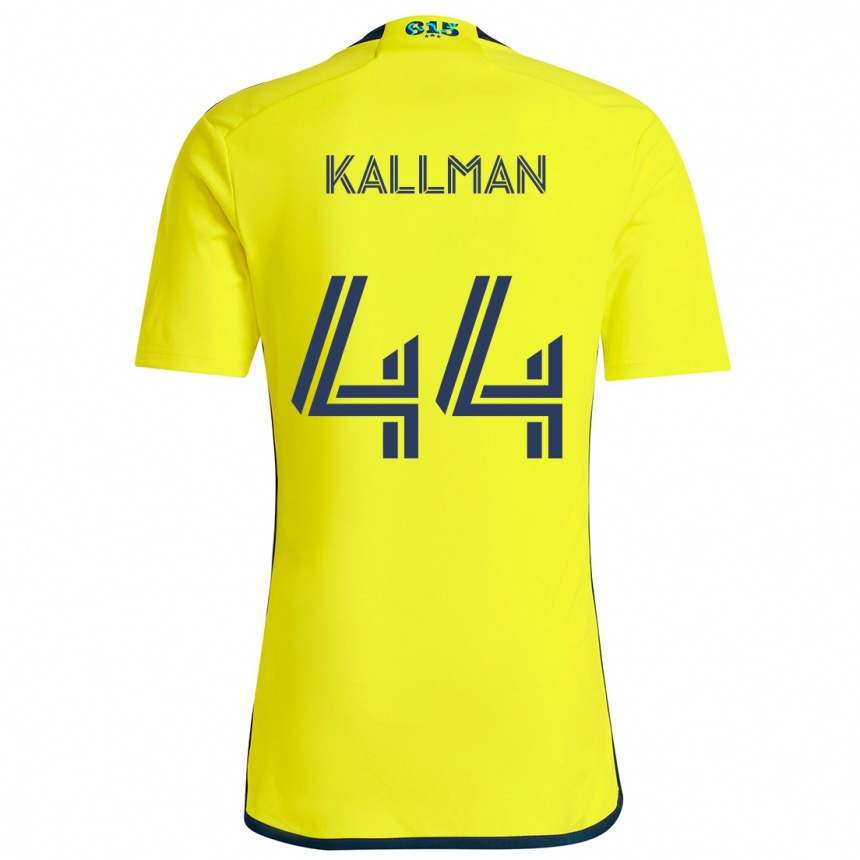 Men Football Brent Kallman #44 Yellow Blue Home Jersey 2024/25 T-Shirt Nz