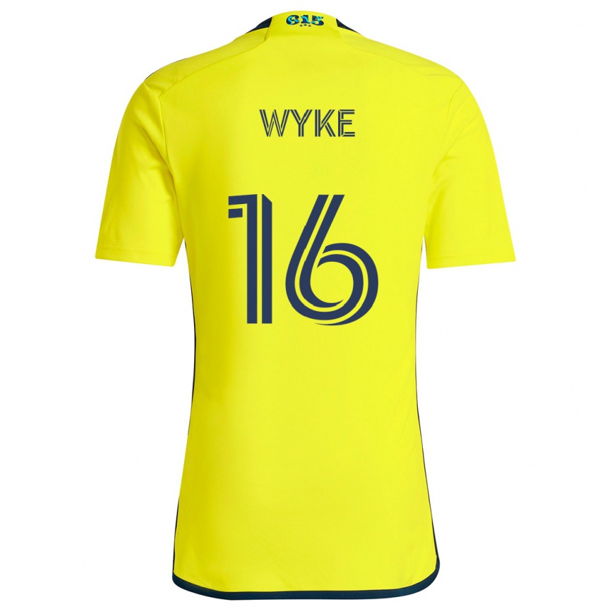 Men Football Laurence Wyke #16 Yellow Blue Home Jersey 2024/25 T-Shirt Nz