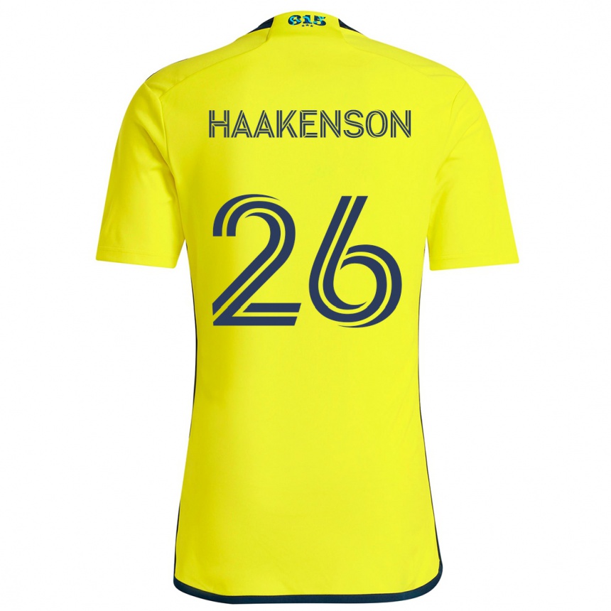 Men Football Luke Haakenson #26 Yellow Blue Home Jersey 2024/25 T-Shirt Nz