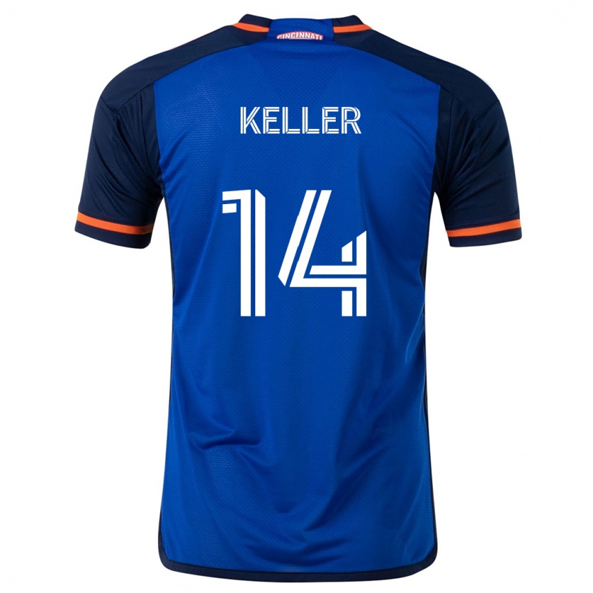 Men Football Kipp Keller #14 Blue White Home Jersey 2024/25 T-Shirt Nz