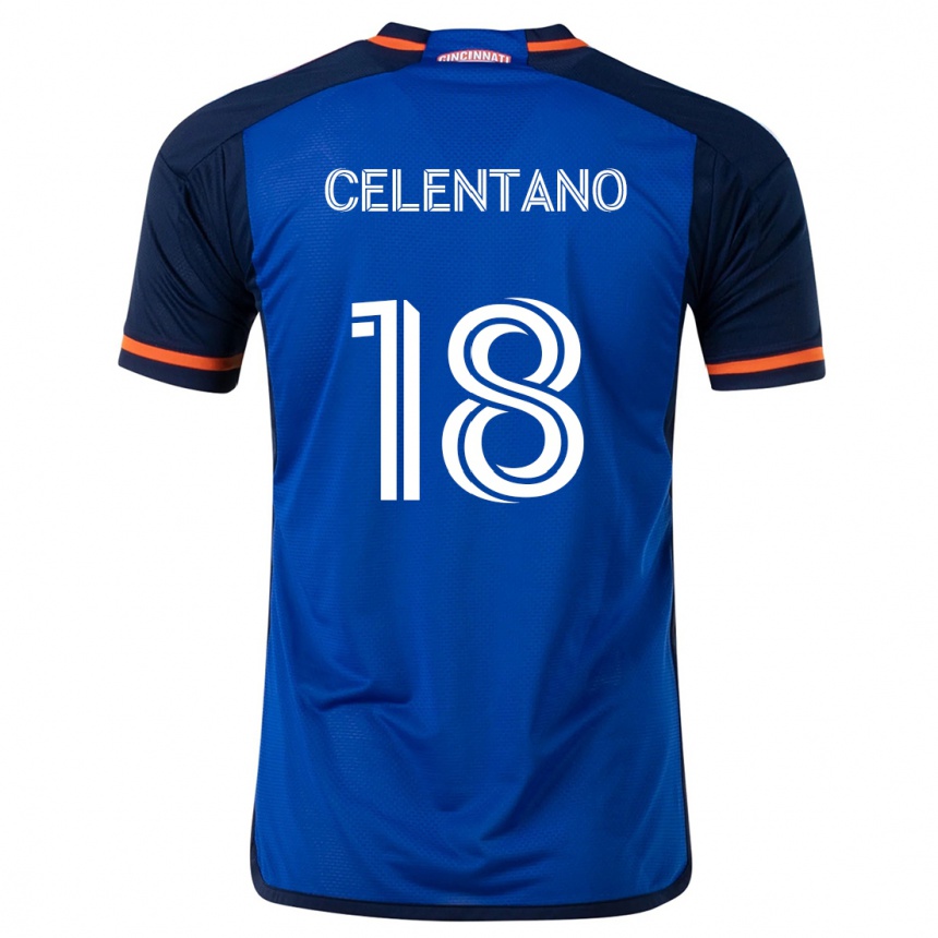 Men Football Roman Celentano #18 Blue White Home Jersey 2024/25 T-Shirt Nz