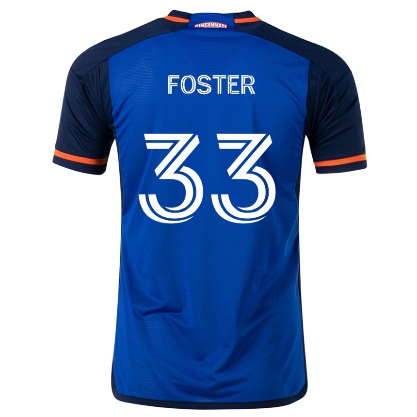 Men Football Isaiah Foster #33 Blue White Home Jersey 2024/25 T-Shirt Nz