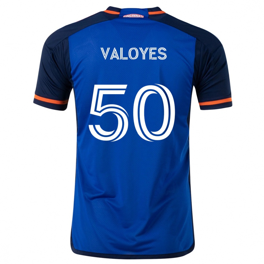 Men Football Yeiner Valoyes #50 Blue White Home Jersey 2024/25 T-Shirt Nz