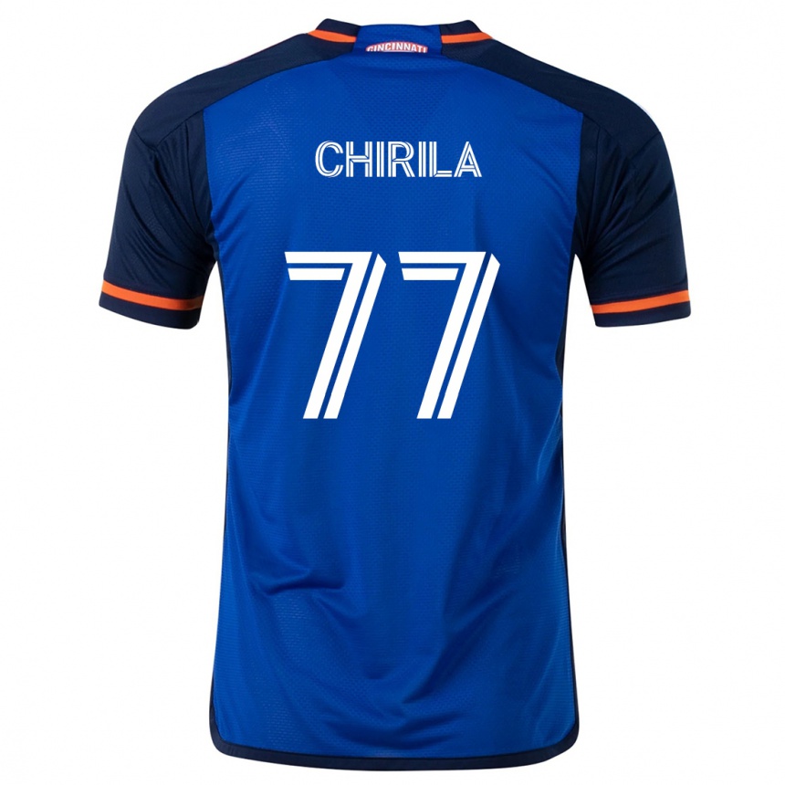 Men Football Stefan Chirila #77 Blue White Home Jersey 2024/25 T-Shirt Nz