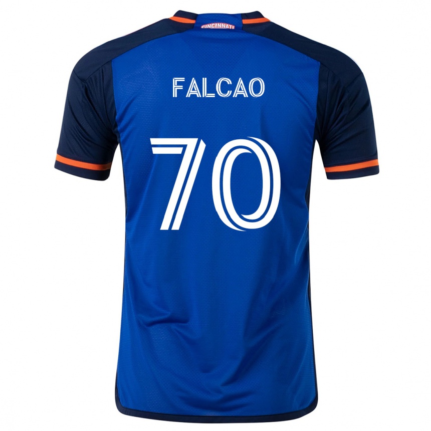 Men Football Kiano Falcao #70 Blue White Home Jersey 2024/25 T-Shirt Nz