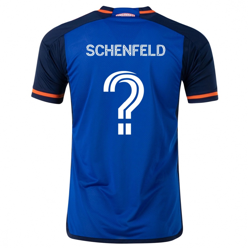 Men Football Matthew Schenfeld #0 Blue White Home Jersey 2024/25 T-Shirt Nz