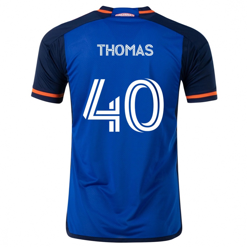 Men Football Kai Thomas #40 Blue White Home Jersey 2024/25 T-Shirt Nz