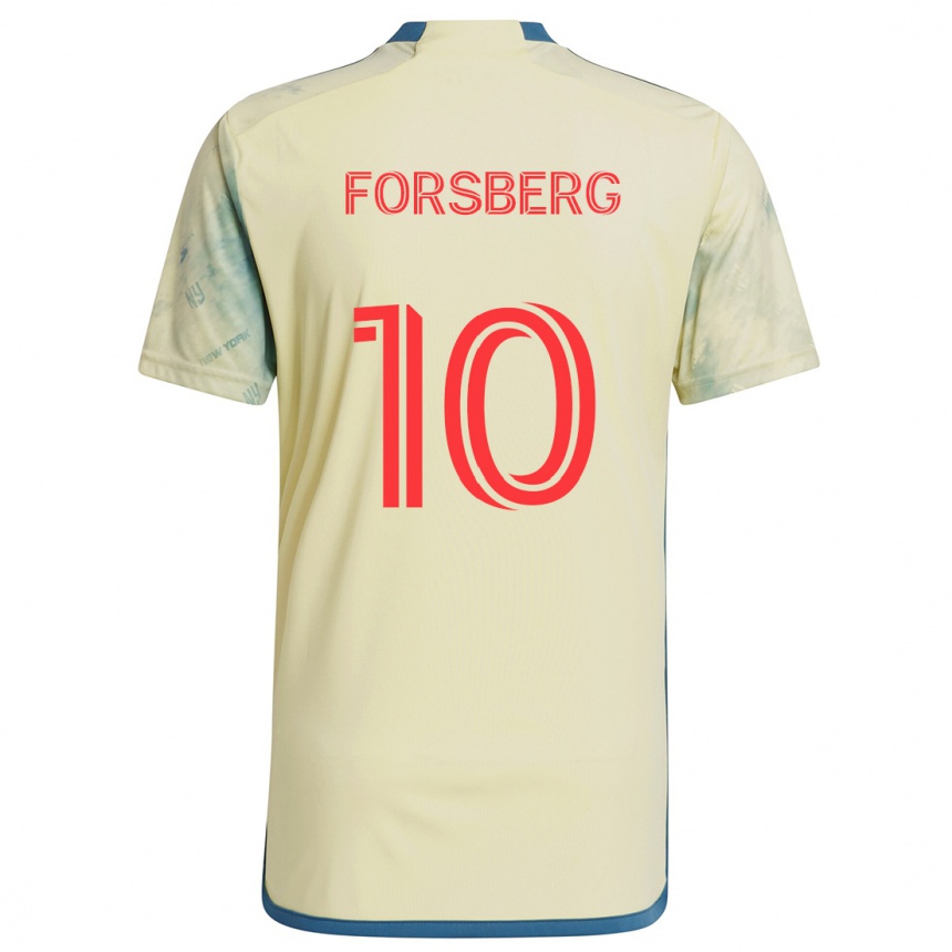 Men Football Emil Forsberg #10 Yellow Red Blue Home Jersey 2024/25 T-Shirt Nz