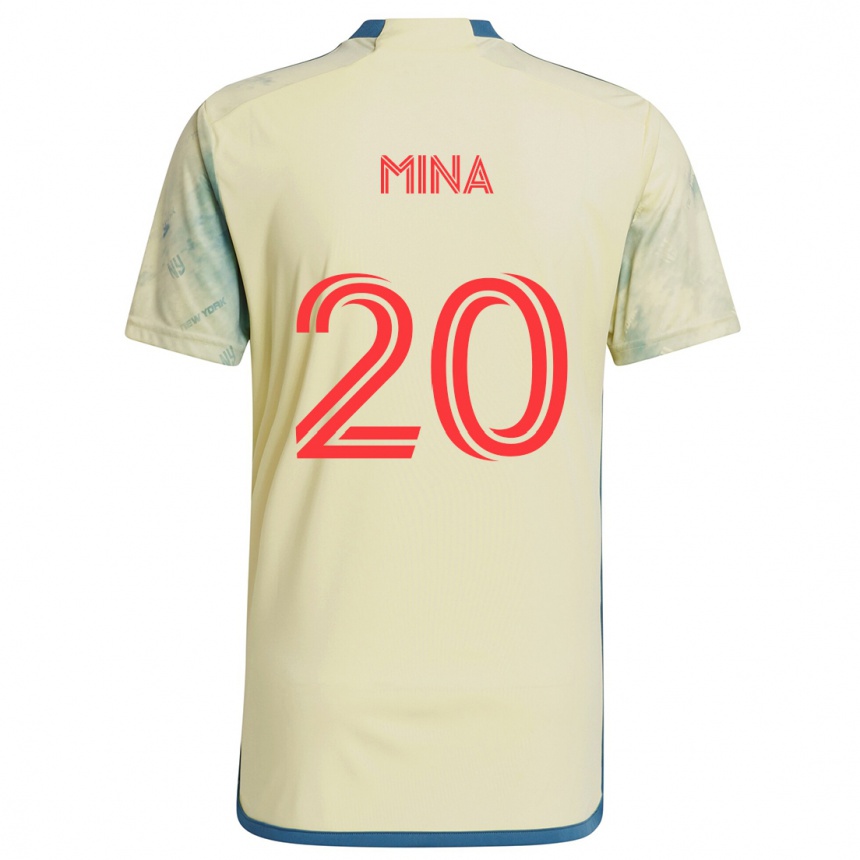 Men Football Juan Mina #20 Yellow Red Blue Home Jersey 2024/25 T-Shirt Nz