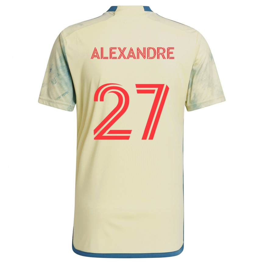 Men Football Davi Alexandre #27 Yellow Red Blue Home Jersey 2024/25 T-Shirt Nz